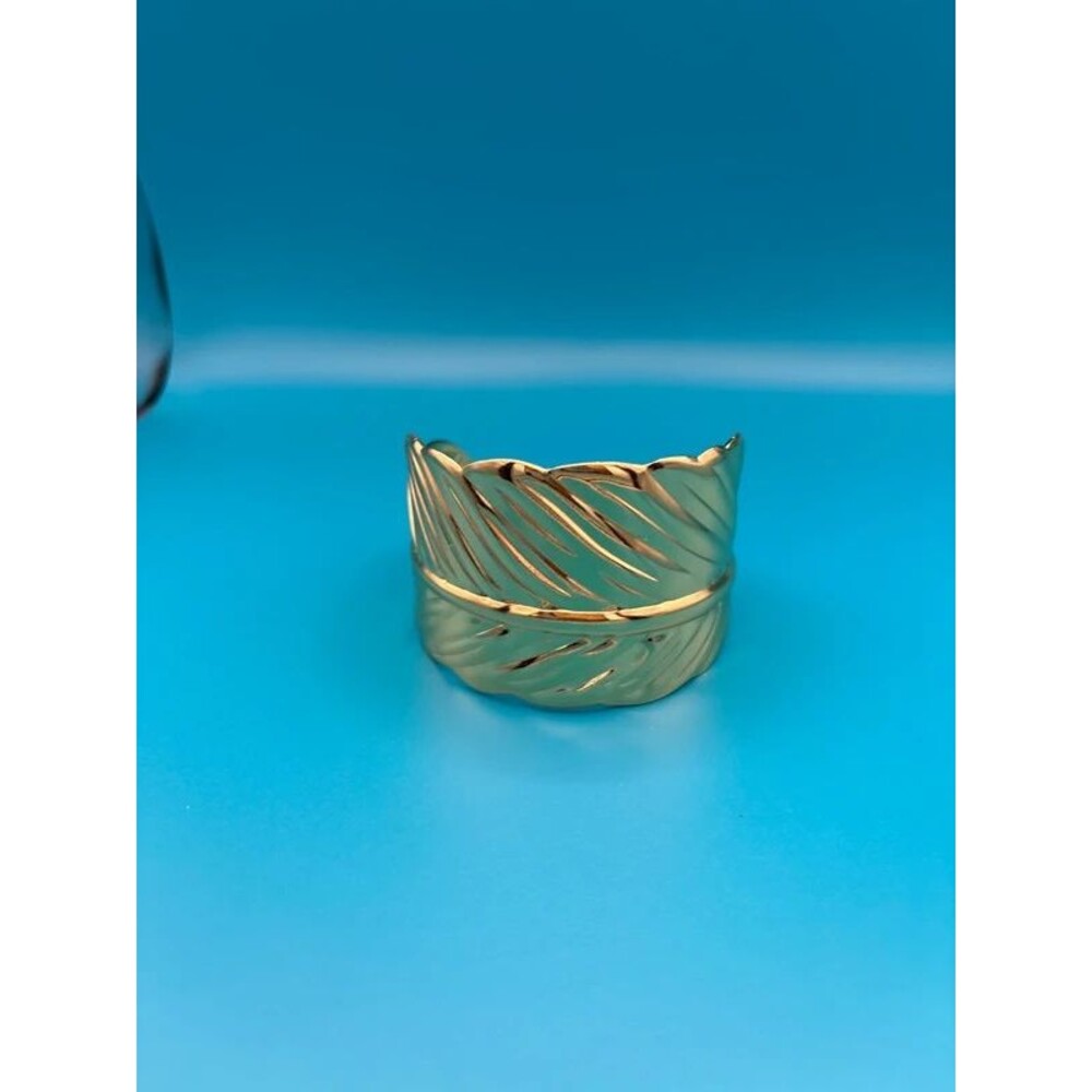 Stainless steel gold plated cuff bracelet